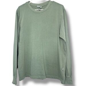 Onia Garment Dyed Long Sleeve Jersey Shirt Green Size Small NWT